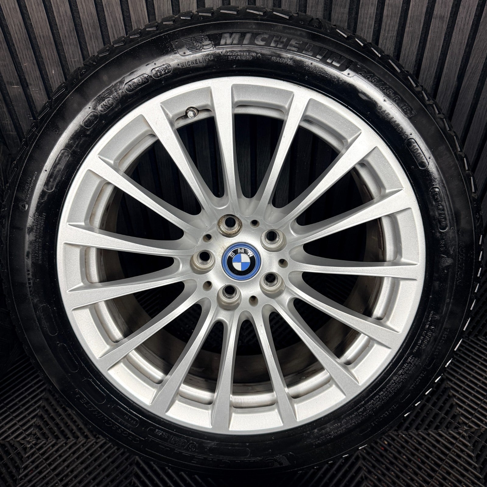 18" Bmw 5 Series 619 Silver Multispoke G30 G31 Alloy Wheel Tyres 6861224 Genuine
