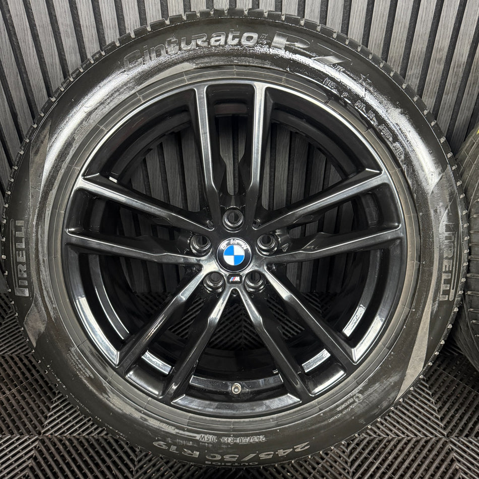 19'' GENUINE BMW X3 X4 G01 G02 698 BLACK M SPORT WHEELS TYRES ALLOYS 8010267