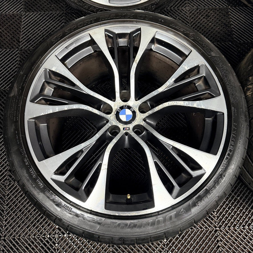 21'' BMW X5 F15 X6 F16 Style 599 Grey DC M Sport Alloy Wheels Tyres Genuine