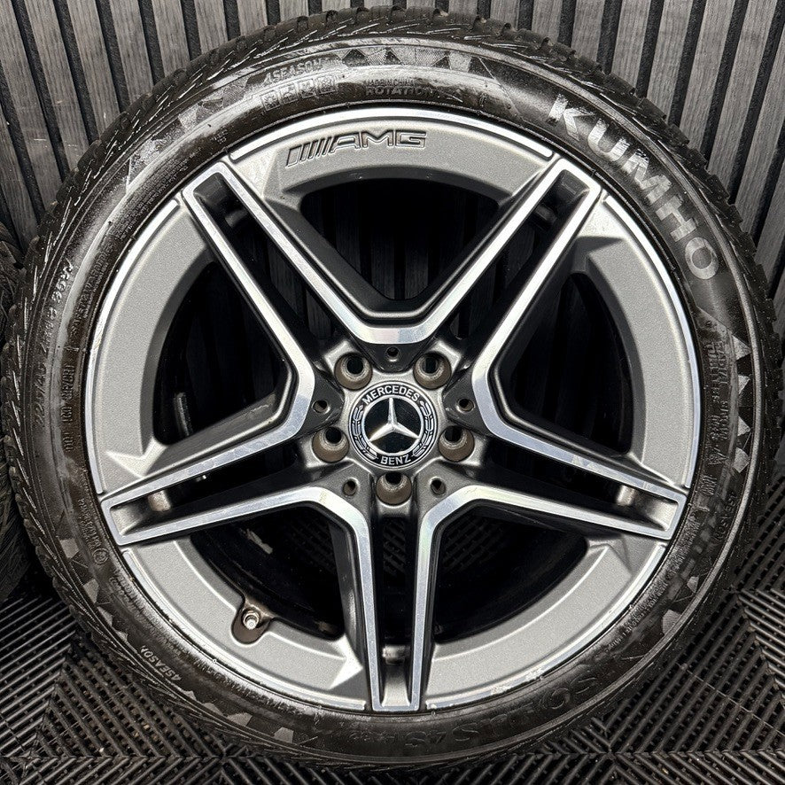 18'' Mercedes AMG C Class W205 Grey 5 Spoke Alloy Wheels Tyres Alloys Genuine
