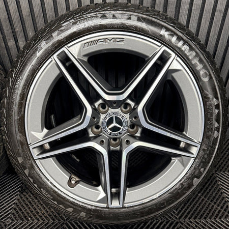 18'' Mercedes AMG C Class W205 Grey 5 Spoke Alloy Wheels Tyres Alloys Genuine