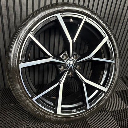 1X 21'' GENUINE VW TIGUAN ESTORIL R BLACK DC ALLOY TYRE WHEEL 5NA601025AK