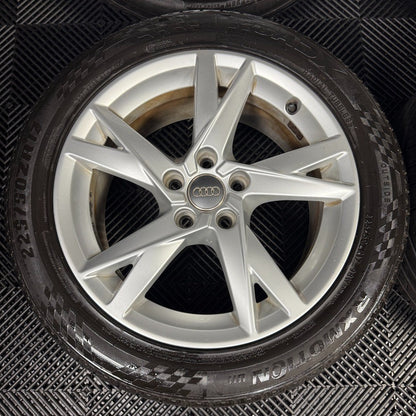 17'' GENUINE AUDI A4 SILVER Y SPOKE B8 B9 ALLOY WHEELS ALLOYS TYRES 8W0601025K