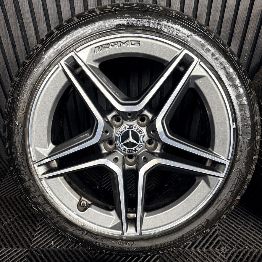 18'' Mercedes AMG C Class W205 Grey 5 Spoke Alloy Wheels Tyres Alloys Genuine