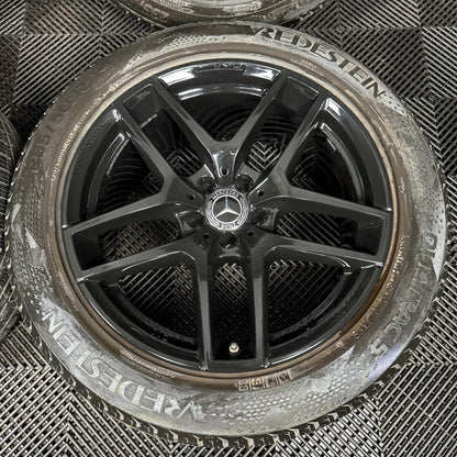 19'' GENUINE MERCEDES AMG GLC COUPE BLACK SPORT ALLOY WHEELS WINTER TYRES 5X112