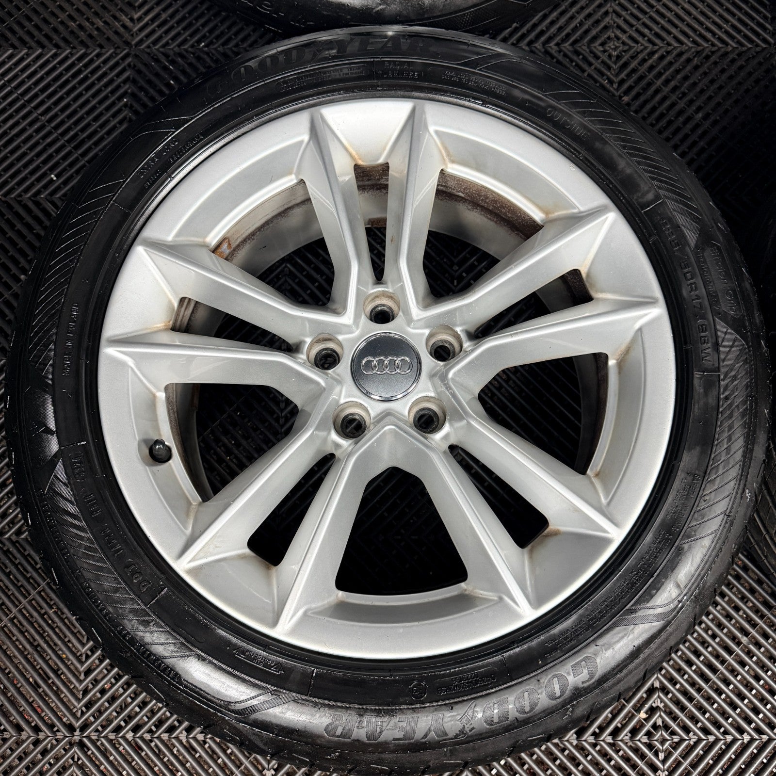 17" Audi A5 Silver Double Spoke Alloy Wheels Alloys Tyres 8W0601025AG Genuine
