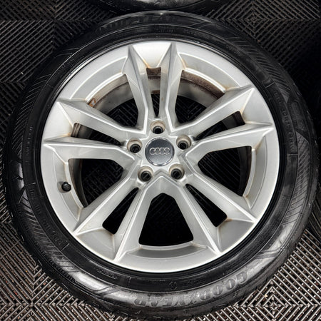 17" Audi A5 Silver Double Spoke Alloy Wheels Alloys Tyres 8W0601025AG Genuine