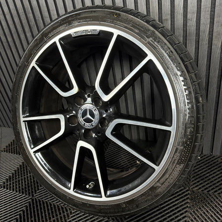1X 19" GENUINE AMG MERCEDES C CLASS BLACK ALLOY WHEEL W205 FRONT A2054012200