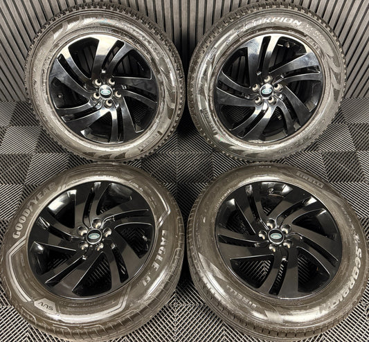 18'' GENUINE RANGE ROVER EVOQUE BLACK DISCOVERY SPORT LAND ALLOY WHEELS TYRES