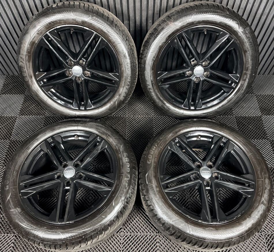 19'' Audi Q5 Black S Line Alloy Wheels Tyres 5X112 80A601025G Genuine