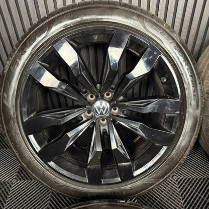 21'' GENUINE VW TOUAREG SUZUKA BLACK ALLOY WHEELS ALLOYS TYRES Q7 760601025D