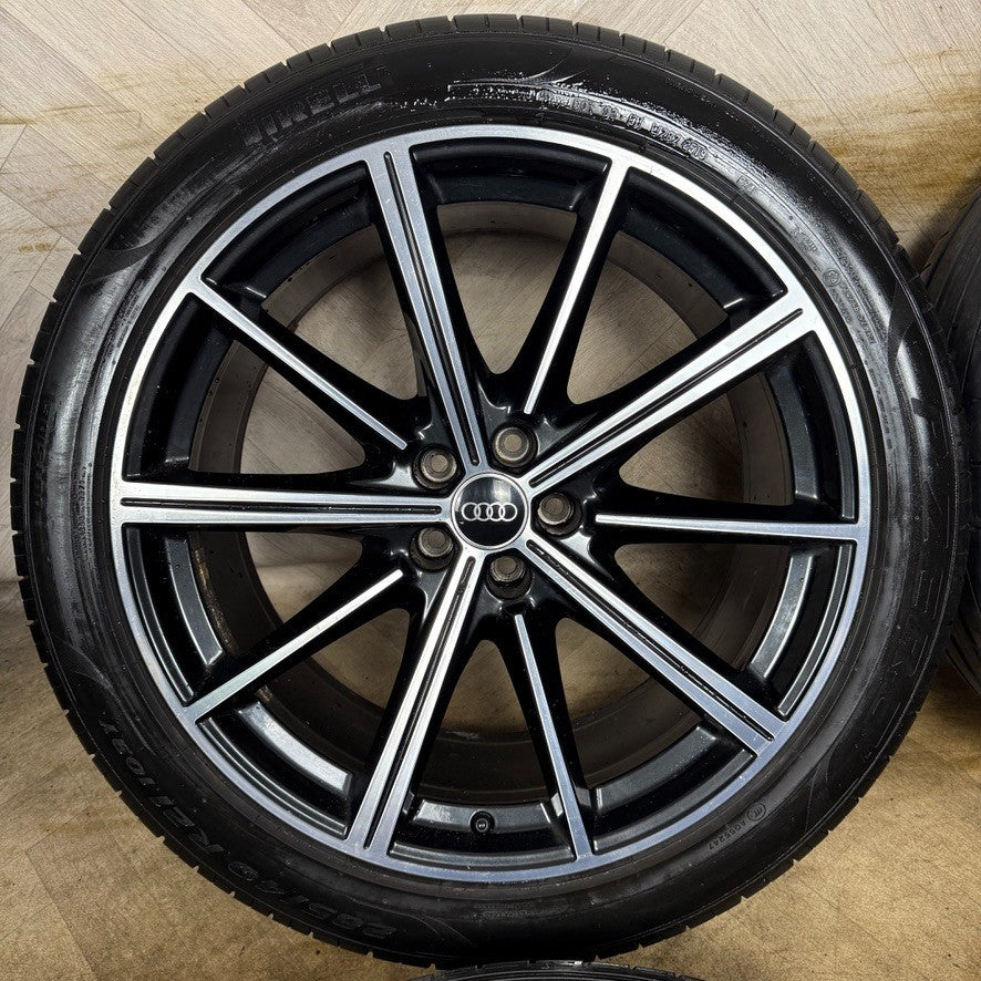 21'' GENUINE AUDI Q7 S LINE RS BLACK DC ALLOY WHEELS ALLOYS TYRES 4M0601025CC