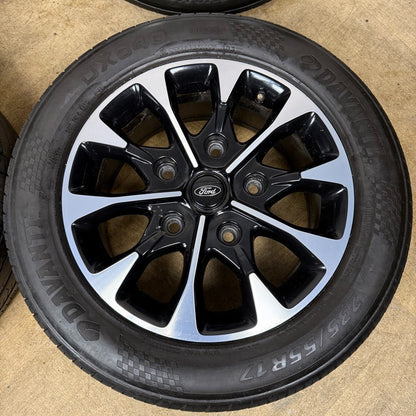 17" GENUINE FORD TRANSIT CUSTOM BLACK DC ALLOY WHEELS TYRES HK21EA