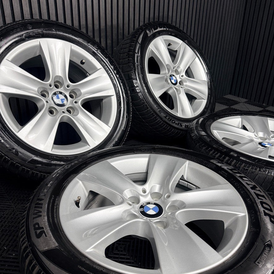 17" Bmw 5 Series 327 Silver 5 Spoke F10 F11 Alloy Wheel Tyres 6790172 Genuine