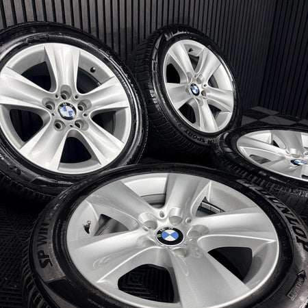 17" Bmw 5 Series 327 Silver 5 Spoke F10 F11 Alloy Wheel Tyres 6790172 Genuine