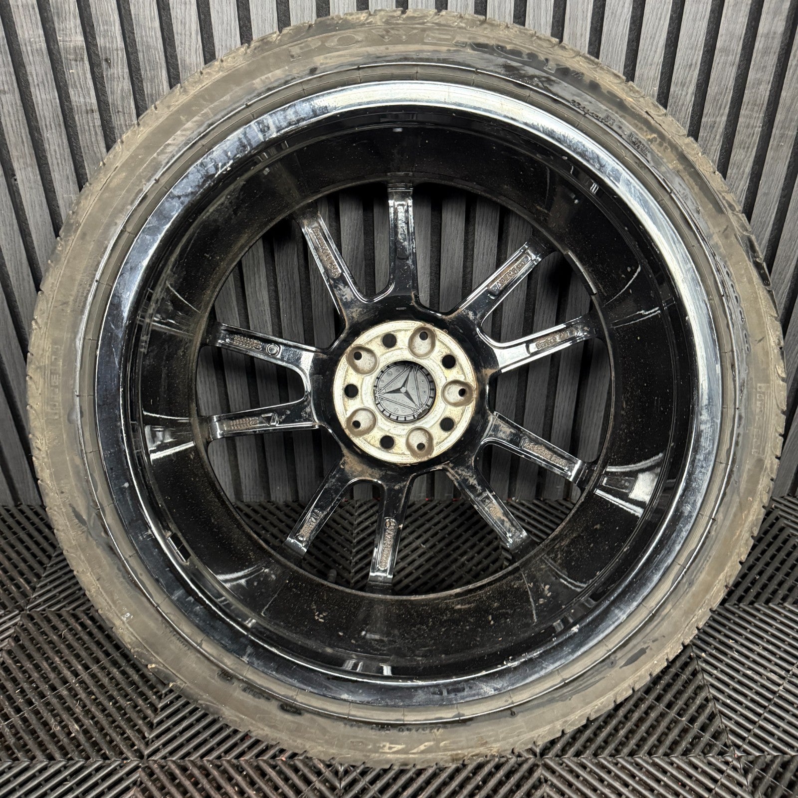 1X 19" GENUINE AMG MERCEDES C CLASS BLACK ALLOY WHEEL W205 FRONT A2054012200