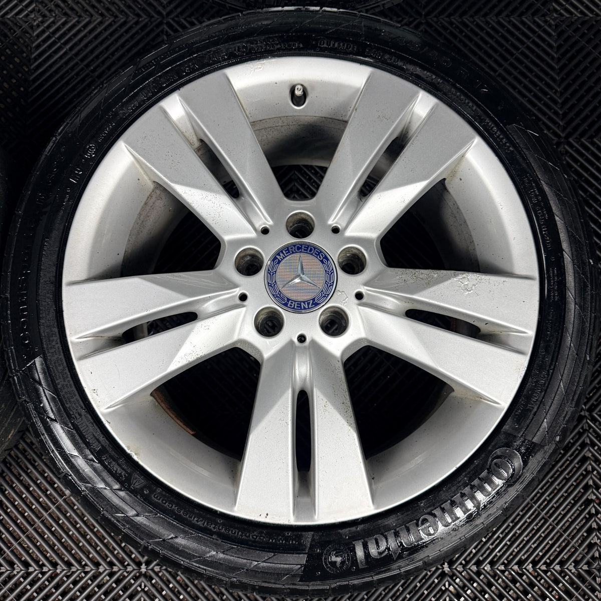 17" Mercedes C Class W204 Silver Alloy Wheels Tyres Alloys Genuine