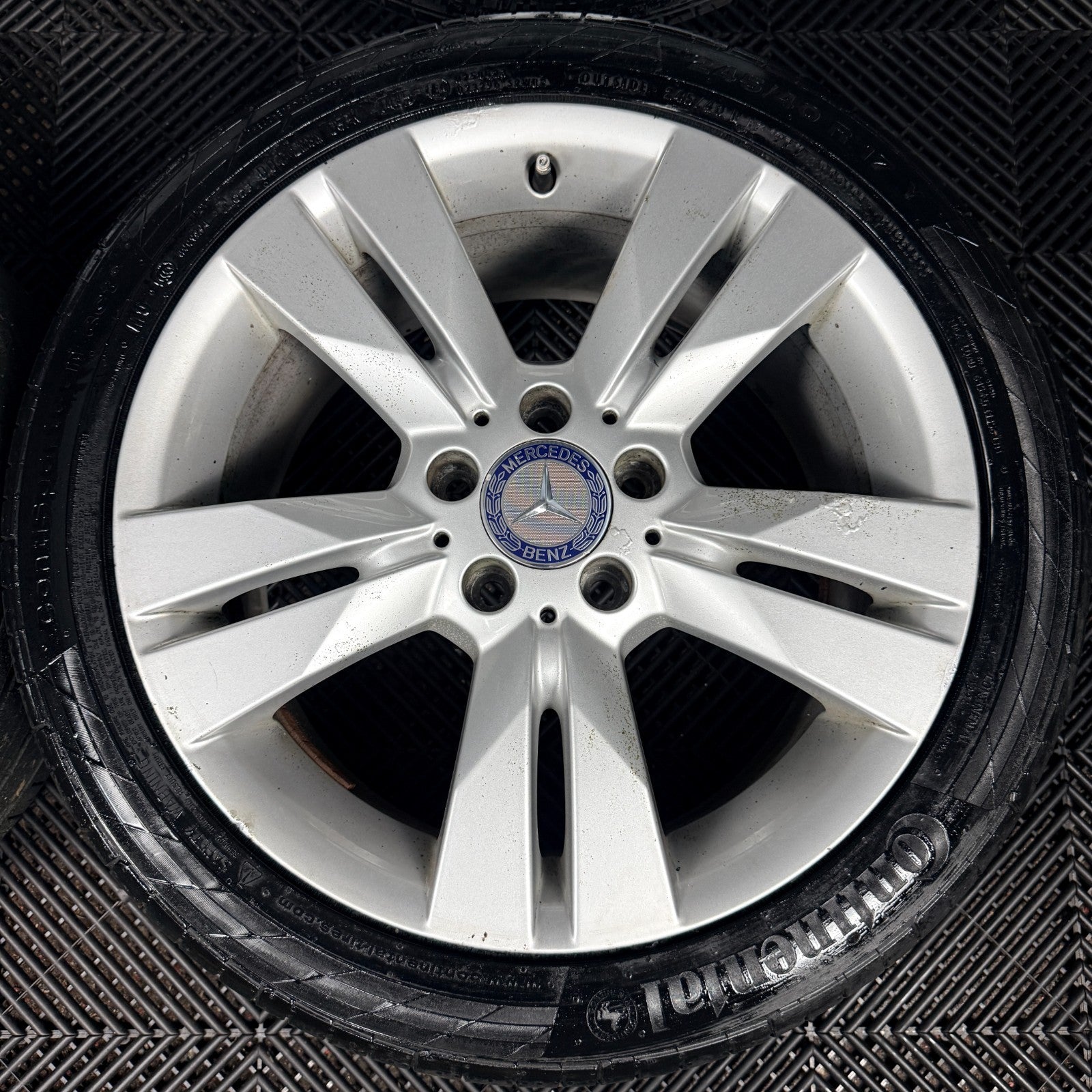 17" Mercedes C Class W204 Silver Alloy Wheels Tyres Alloys Genuine