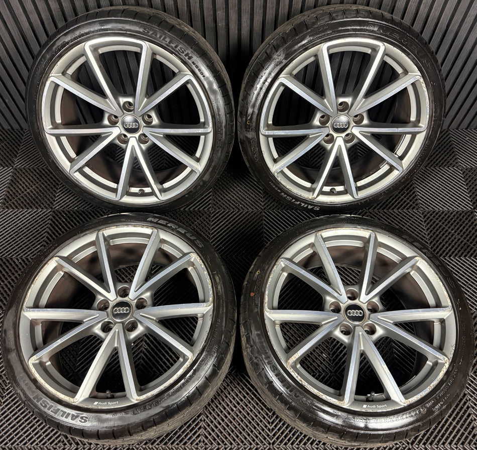 19'' GENUINE AUDI A4 S LINE GREY DC B8 B9 ALLOY WHEELS ALLOYS TYRES 8W0601025BD