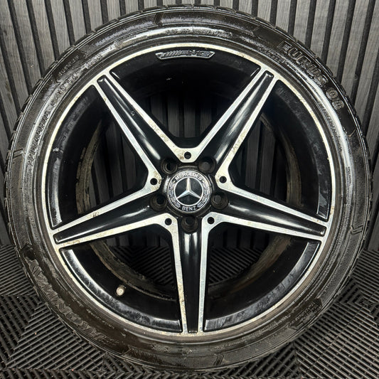 1X 18" GENUINE AMG MERCEDES C CLASS ALLOY WHEEL TYRE W205 FRONT A2054011100