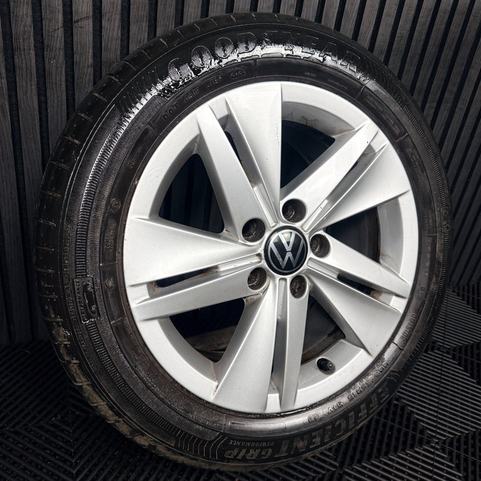 1X 16'' VW Golf MK8 Norfolk Alloy Wheel Tyre GT Single 5H0601025 Genuine