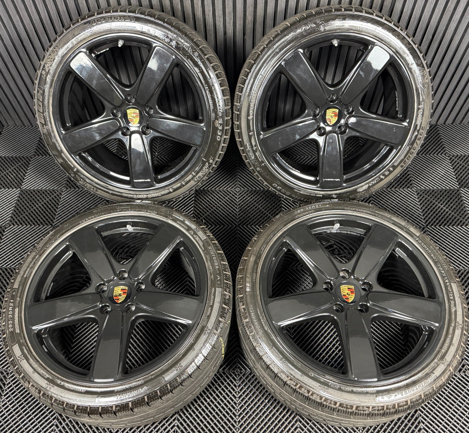 21'' GENUINE PORSCHE CAYENNE 92A BLACK ALLOY WHEELS ALLOYS TYRES 7P5601025BD