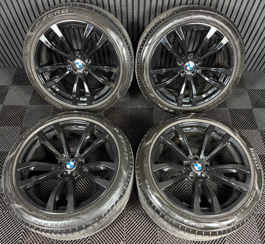 20'' GENUINE BMW X5 F15 469 X6 F16 BLACK M SPORT ALLOY WHEELS TYRES ALLOYS