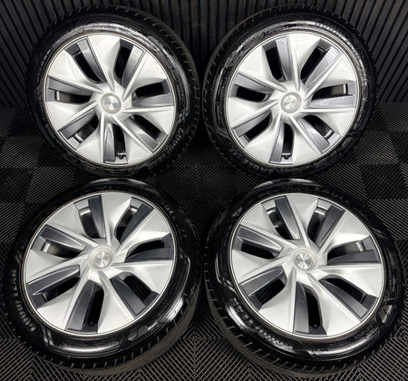 19'' Tesla Model Y Silver Alloy Wheels with Caps 1188222-00-B Genuine