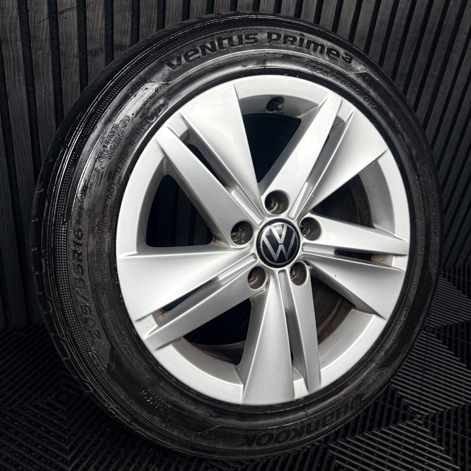 1X 16'' VW Golf MK8 Norfolk Alloy Wheel Tyre GT Single 5H0601025 Genuine