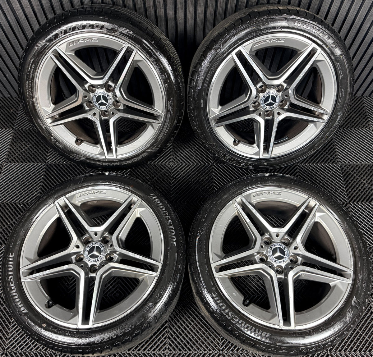 18'' Mercedes AMG C Class W205 Grey 5 Spoke Alloy Wheels Tyres Alloys Genuine