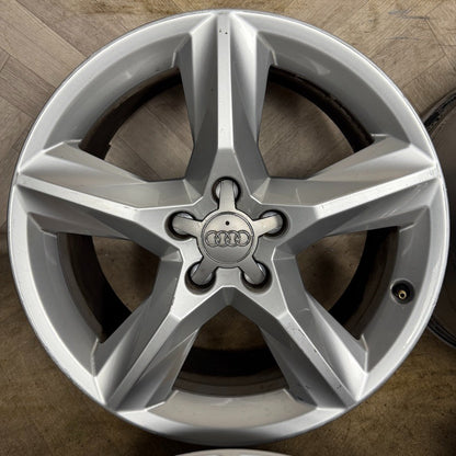 18'' GENUINE AUDI A4 A6 A3 Q5 Q3 5 SPOKE WHEELS ALLOYS 8R0601025CG