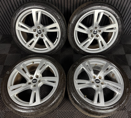 20'' GENUINE AUDI A7 S LINE 5 DOUBLE SPOKE A8 ALLOY WHEELS TYRES 4K8601025G