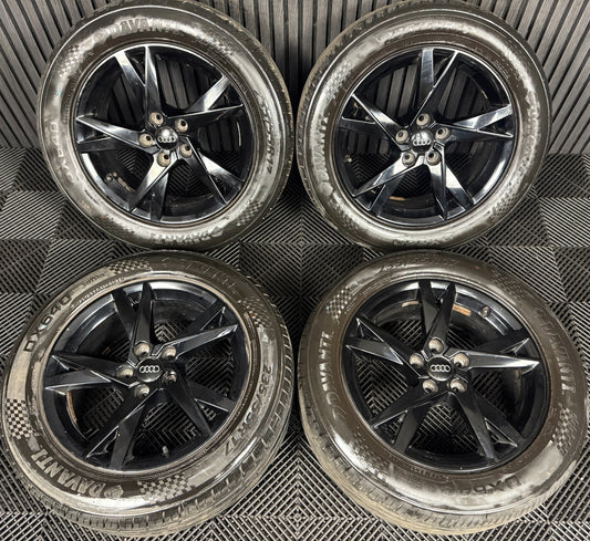 17'' GENUINE AUDI Q3 5 Y SPOKE BLACK TIGUAN ALLOY WHEELS TYRES ALLOYS