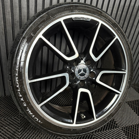 1X 19" GENUINE AMG MERCEDES C CLASS BLACK ALLOY WHEEL W205 FRONT A2054012200