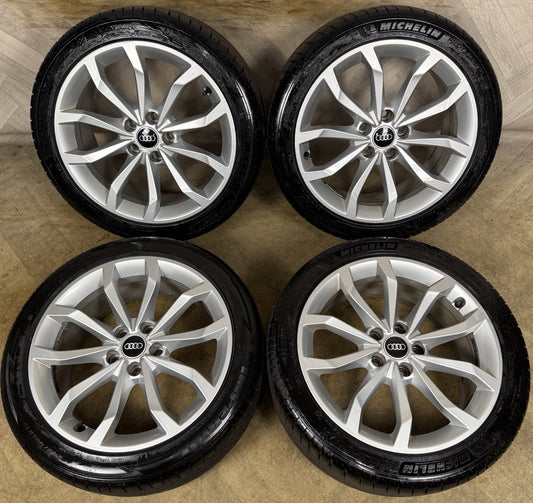18'' GENUINE AUDI A4 S LINE SILVER B8 B9 ALLOY WHEELS ALLOYS TYRES 8W0601025H