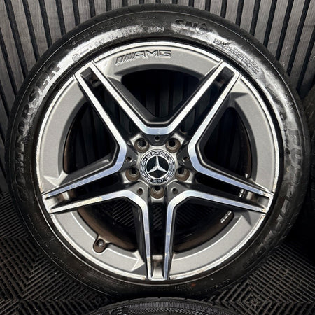 18'' Mercedes AMG C Class W205 Grey 5 Spoke Alloy Wheels Tyres Alloys Genuine