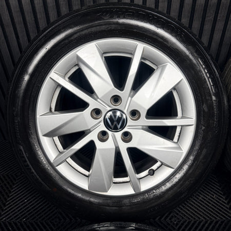 16'' VW Caddy Mk5 Vienna Silver Alloys Wheels Tyres 2K7601025 Genuine