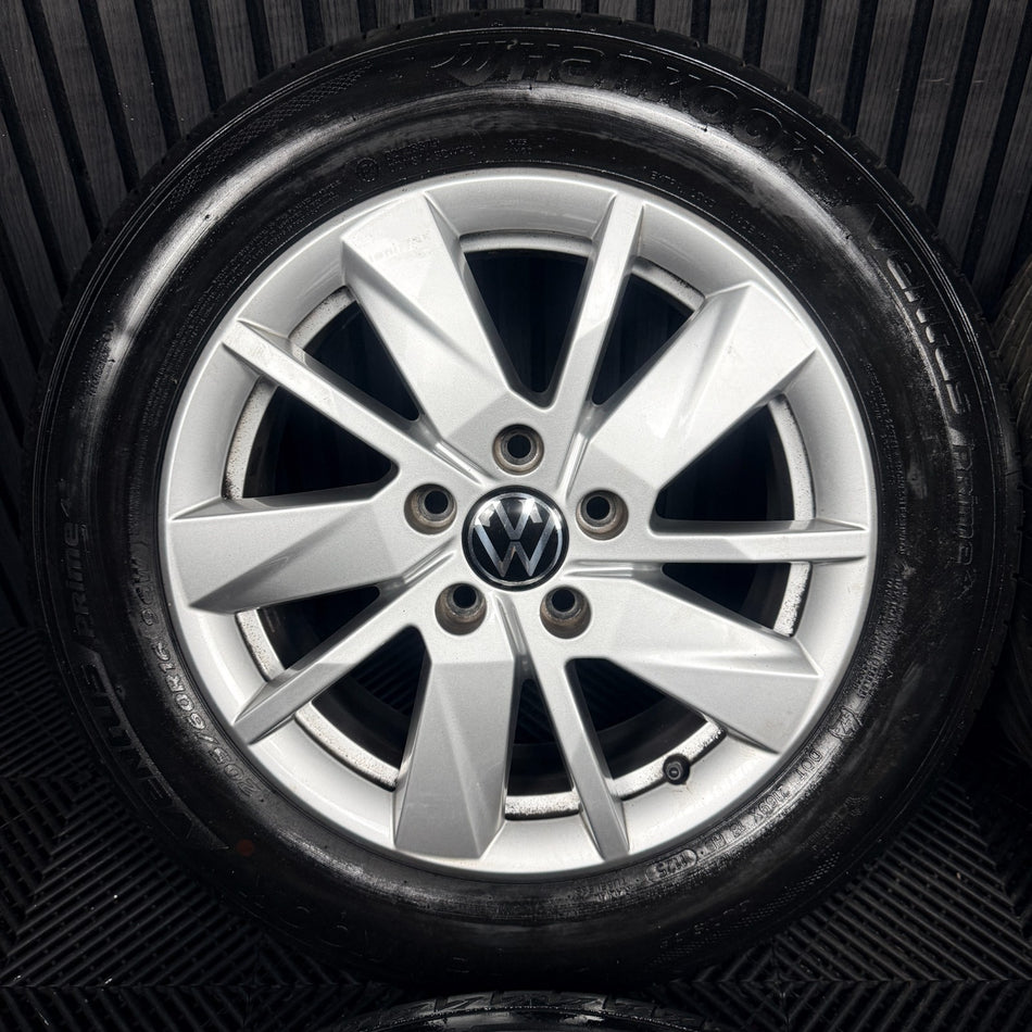 16'' VW Caddy Mk5 Vienna Silver Alloys Wheels Tyres 2K7601025 Genuine