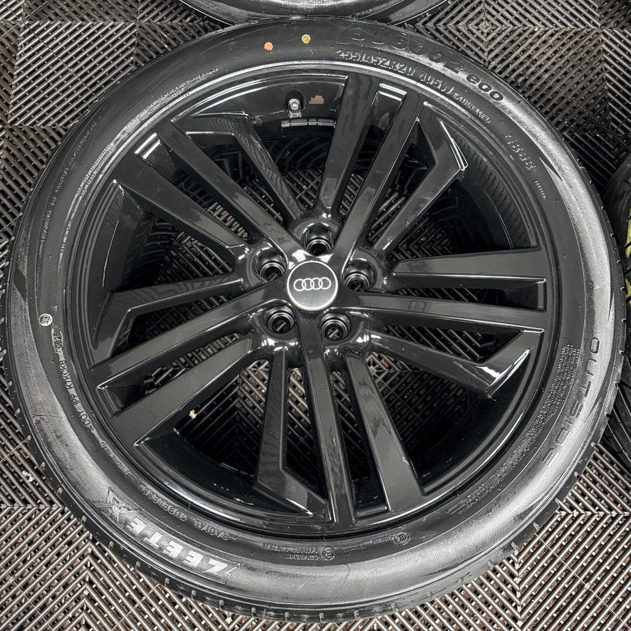 20'' GENUINE AUDI Q5 S LINE BLACK 5 TRIPLE SPOKE ALLOY WHEELS TYRES 80A601025F