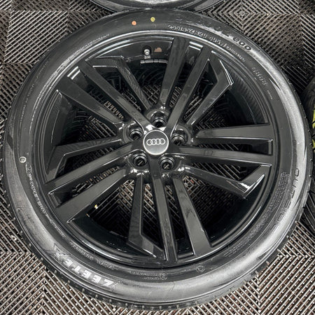 20'' GENUINE AUDI Q5 S LINE BLACK 5 TRIPLE SPOKE ALLOY WHEELS TYRES 80A601025F