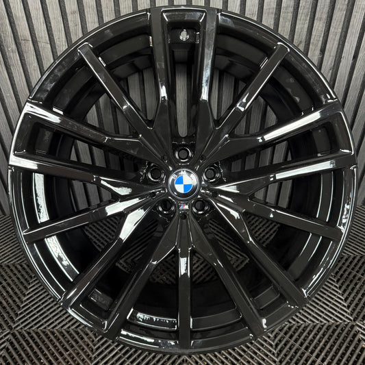 1X 22'' GENUINE BMW X5 X6 742 M SPORT G05 G06 BLACK ALLOY WHEEL 9882610 FRONT