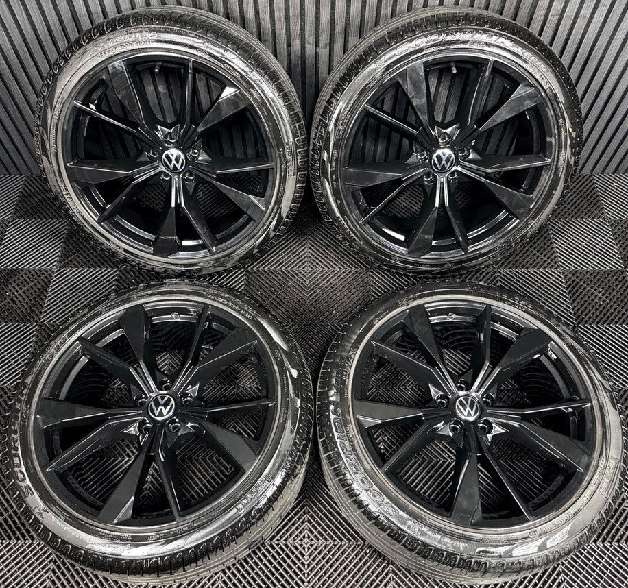 20'' VW Tiguan R Line Misano Black Alloy Wheels Tyres Alloys 5NA601025AH Genuine