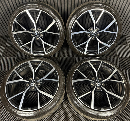 19'' GENUINE VW GOLF R MK8 LINE ESTORIL ALLOY WHEELS TYRES 5H0601025S AD AM