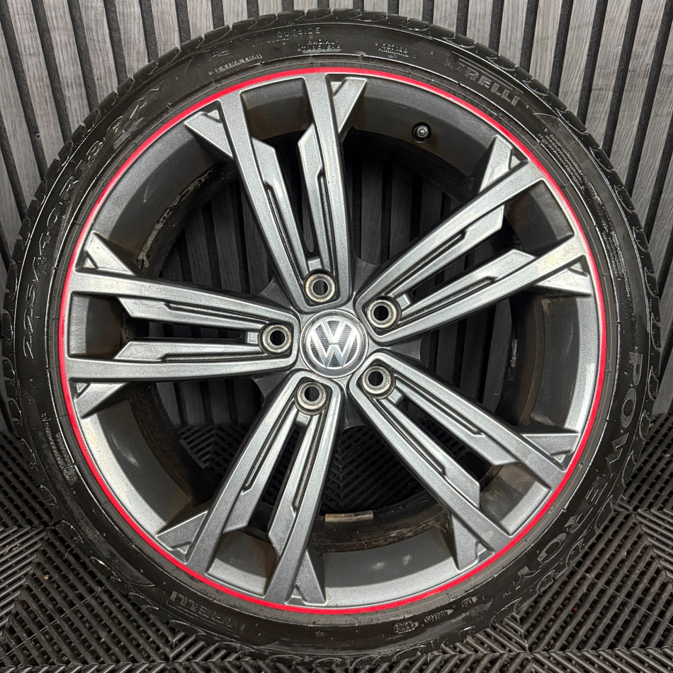 1X 18'' GENUINE VW GOLF GTD SEVILLE GREY GT GTI MK7 ALLOY WHEEL TYRE 5G0601025DR