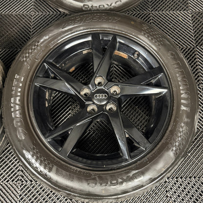 17'' GENUINE AUDI Q3 5 Y SPOKE BLACK TIGUAN ALLOY WHEELS TYRES ALLOYS