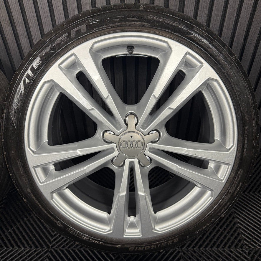 18'' GENUINE AUDI A3 S LINE SILVER ALLOY WHEELS ALLOYS TYRES S3 GOLF 8V0601025BL