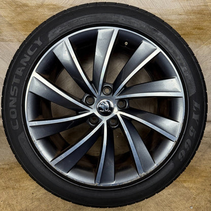1X 18'' GENUINE SKODA SUPURB MK3 3V TYRE ALLOY WHEEL 3V0601025L SPARE