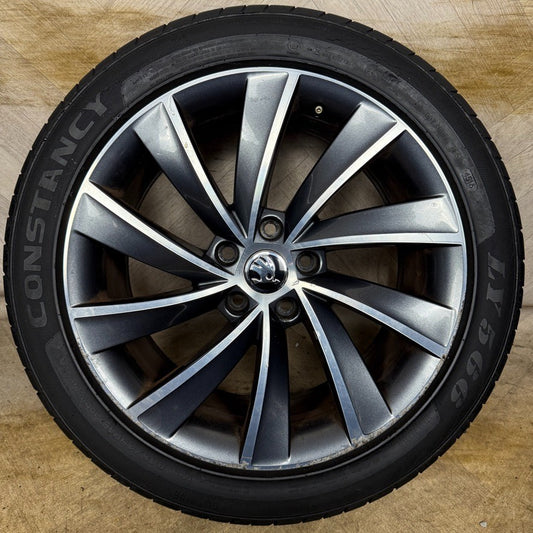 1X 18'' GENUINE SKODA SUPURB MK3 3V TYRE ALLOY WHEEL 3V0601025L SPARE
