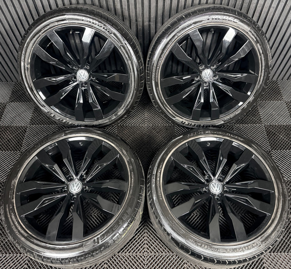 20'' VW Tiguan R Line Suzuka Black Alloy Wheels Tyre Alloys 5NA601025G Genuine