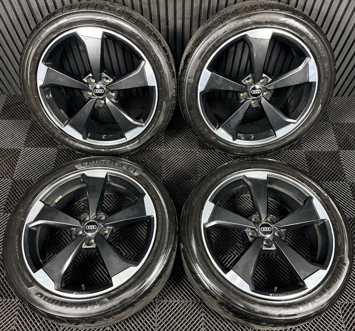 20'' Audi Q5 S Line Rotor Black Edition Alloy Wheels Tyres 80A601025AQ Genuine